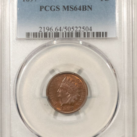 Indian 1897 INDIAN CENT – PCGS MS-64 BN, PRETTY!