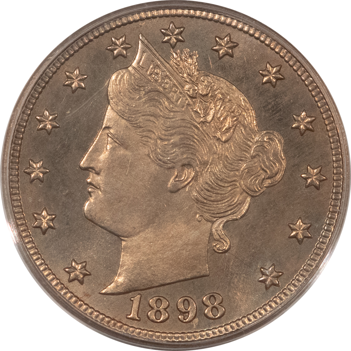 CAC Approved Coins 1898 PROOF LIBERTY NICKEL – PCGS PR-64, PQ, OGH, LOOKS CAMEO! CAC APPROVED! CAC Approved Coins 1898 PROOF LIBERTY NICKEL – PCGS PR-64, PQ, OGH, LOOKS CAMEO! CAC APPROVED!