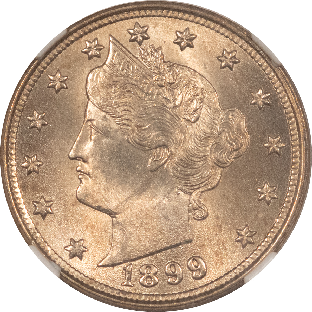 Liberty Nickels 1899 LIBERTY NICKEL – NGC MS-64, BLAZING LUSTER! Liberty Nickels 1899 LIBERTY NICKEL – NGC MS-64, BLAZING LUSTER!