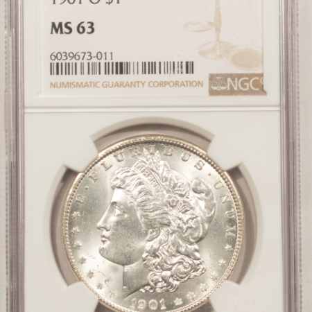 Dollars 1901-O $1 MORGAN DOLLAR – NGC MS-63, BLAST WHITE!