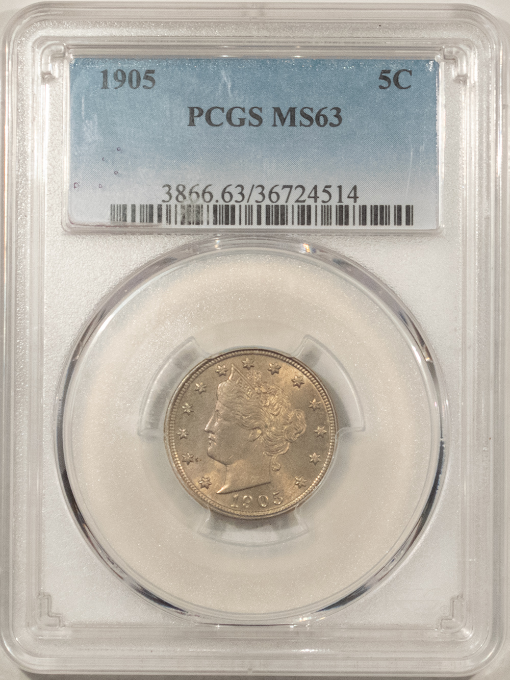 Liberty Nickels 1905 LIBERTY NICKEL – PCGS MS-63 Liberty Nickels 1905 LIBERTY NICKEL – PCGS MS-63