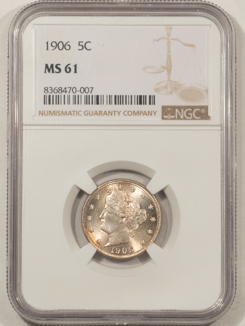 Liberty Nickels 1906 LIBERTY NICKEL – NGC MS-61 Liberty Nickels 1906 LIBERTY NICKEL – NGC MS-61