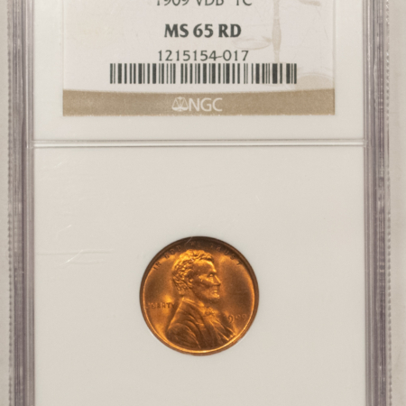 Lincoln Cents (Wheat) 1909 VDB LINCOLN CENT – NGC MS-65 RD