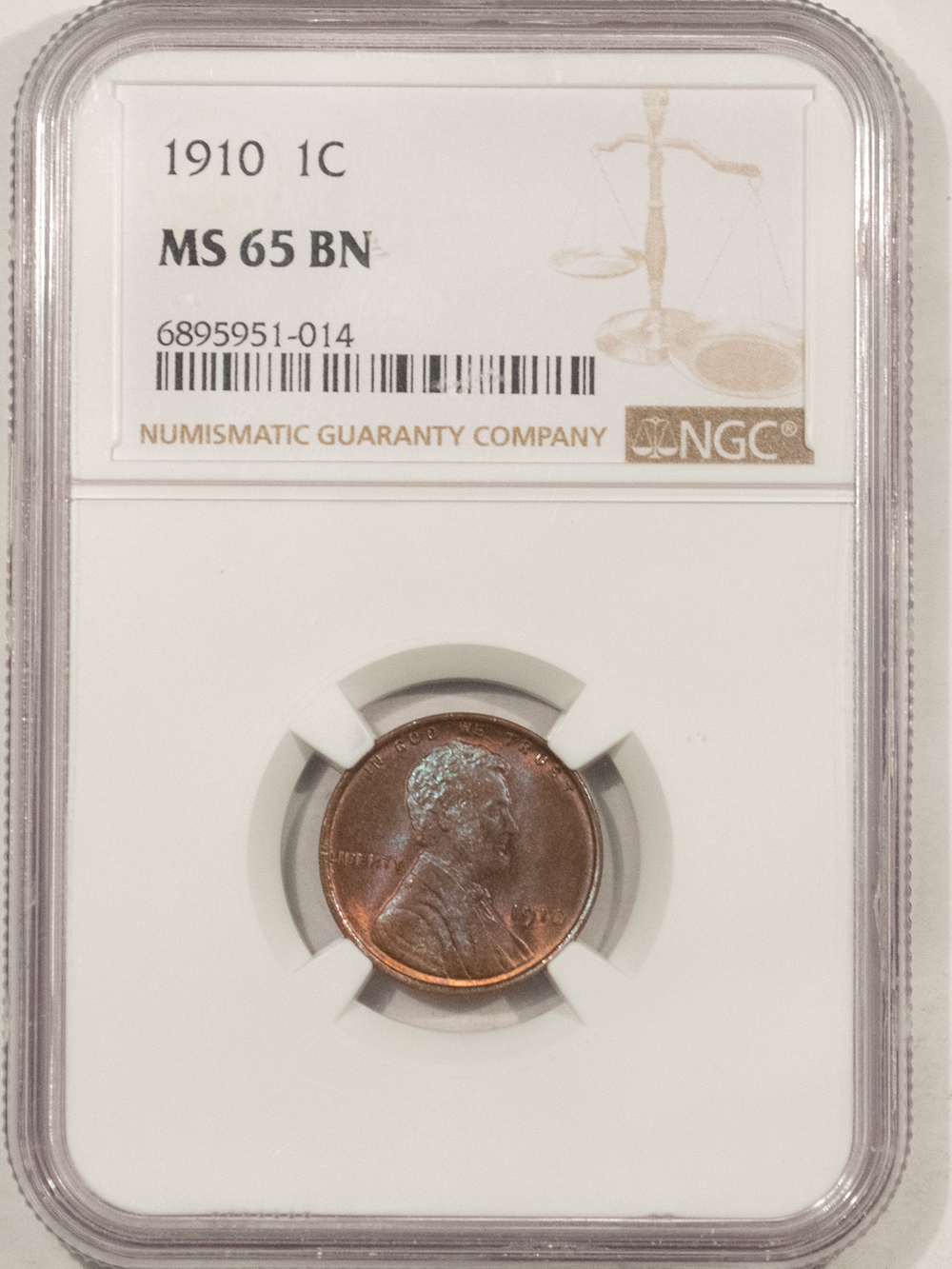 Lincoln Cents (Wheat) 1910 LINCOLN CENT – NGC MS-65 BN, GORGEOUS GEM! Lincoln Cents (Wheat) 1910 LINCOLN CENT – NGC MS-65 BN, GORGEOUS GEM!