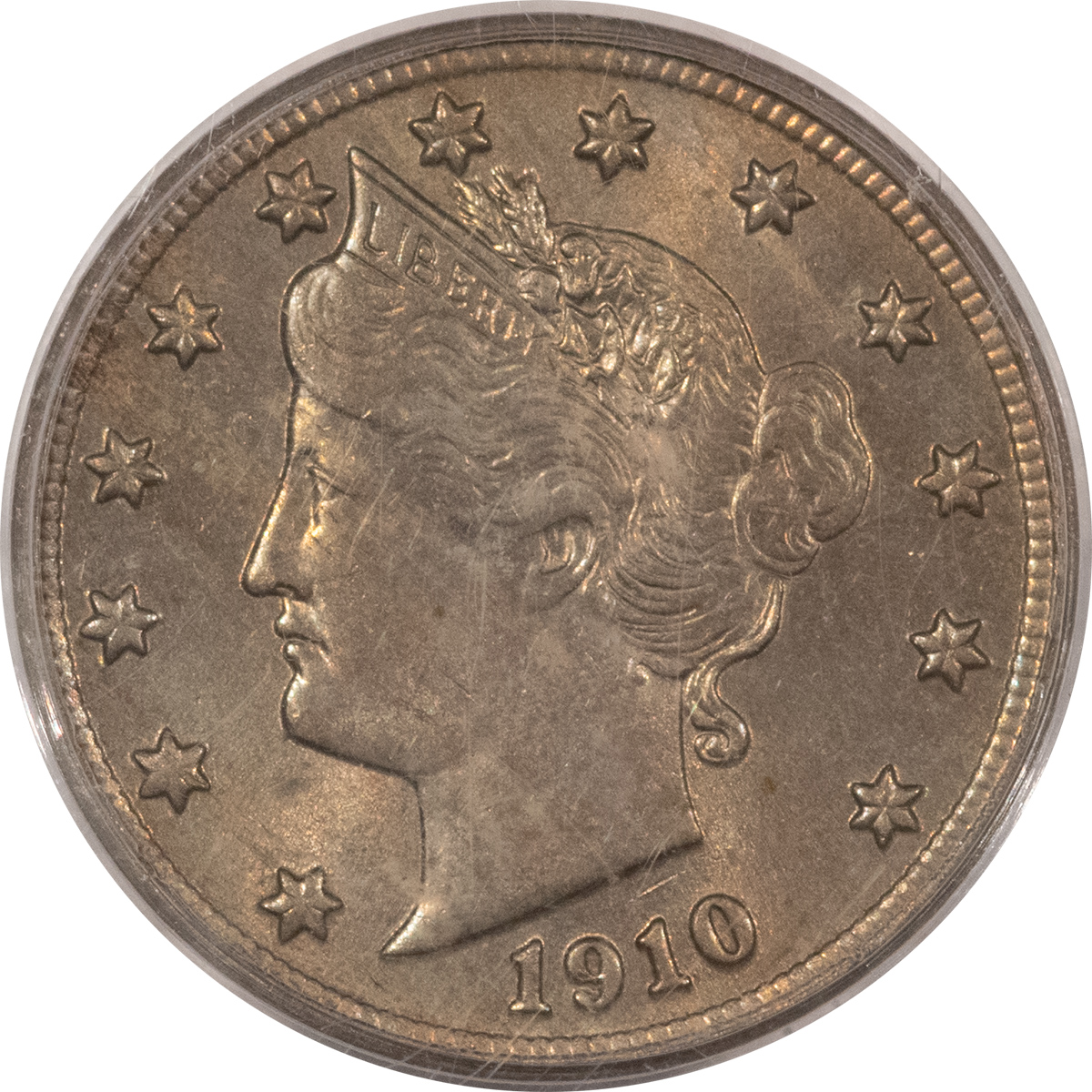 Liberty Nickels 1910 LIBERTY NICKEL – PCGS MS-62, OLD GREEN HOLDER & PRETTY! Liberty Nickels 1910 LIBERTY NICKEL – PCGS MS-62, OLD GREEN HOLDER & PRETTY!