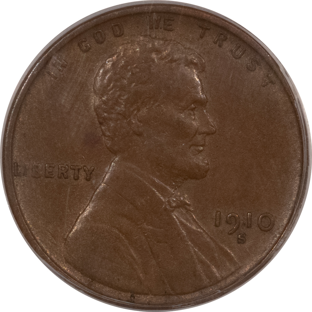 Lincoln Cents (Wheat) 1910-S LINCOLN CENT – PCGS AU-55, LOOKS UNC! Lincoln Cents (Wheat) 1910-S LINCOLN CENT – PCGS AU-55, LOOKS UNC!