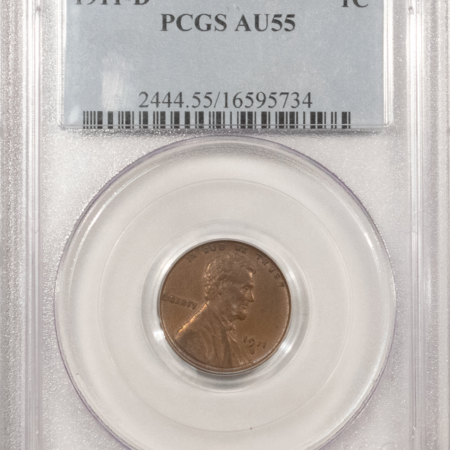 Lincoln Cents (Wheat) 1911-D LINCOLN CENT – PCGS AU-55
