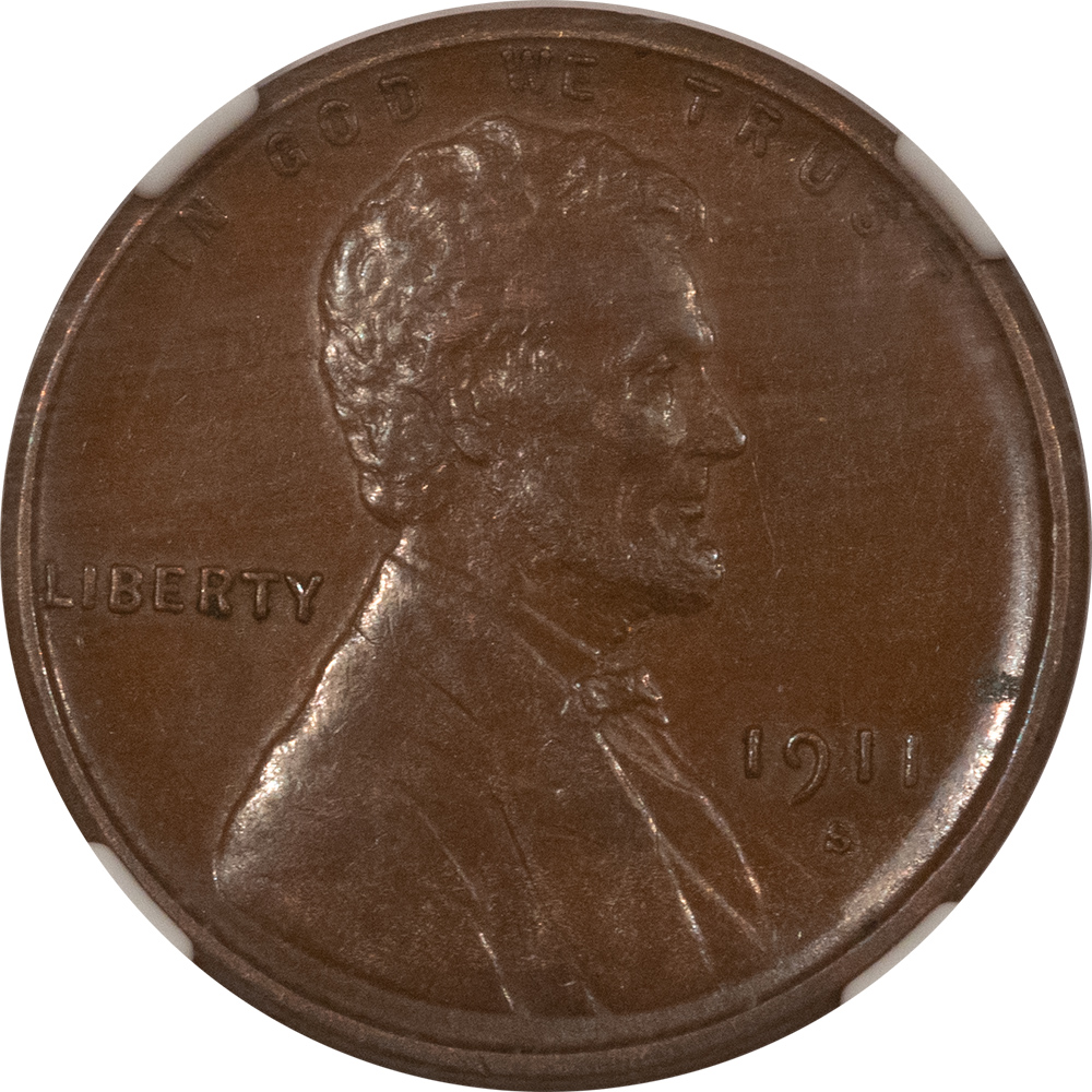 Lincoln Cents (Wheat) 1911-S LINCOLN CENT – NGC AU-58 BN, PREMIUM QUALITY! Lincoln Cents (Wheat) 1911-S LINCOLN CENT – NGC AU-58 BN, PREMIUM QUALITY!