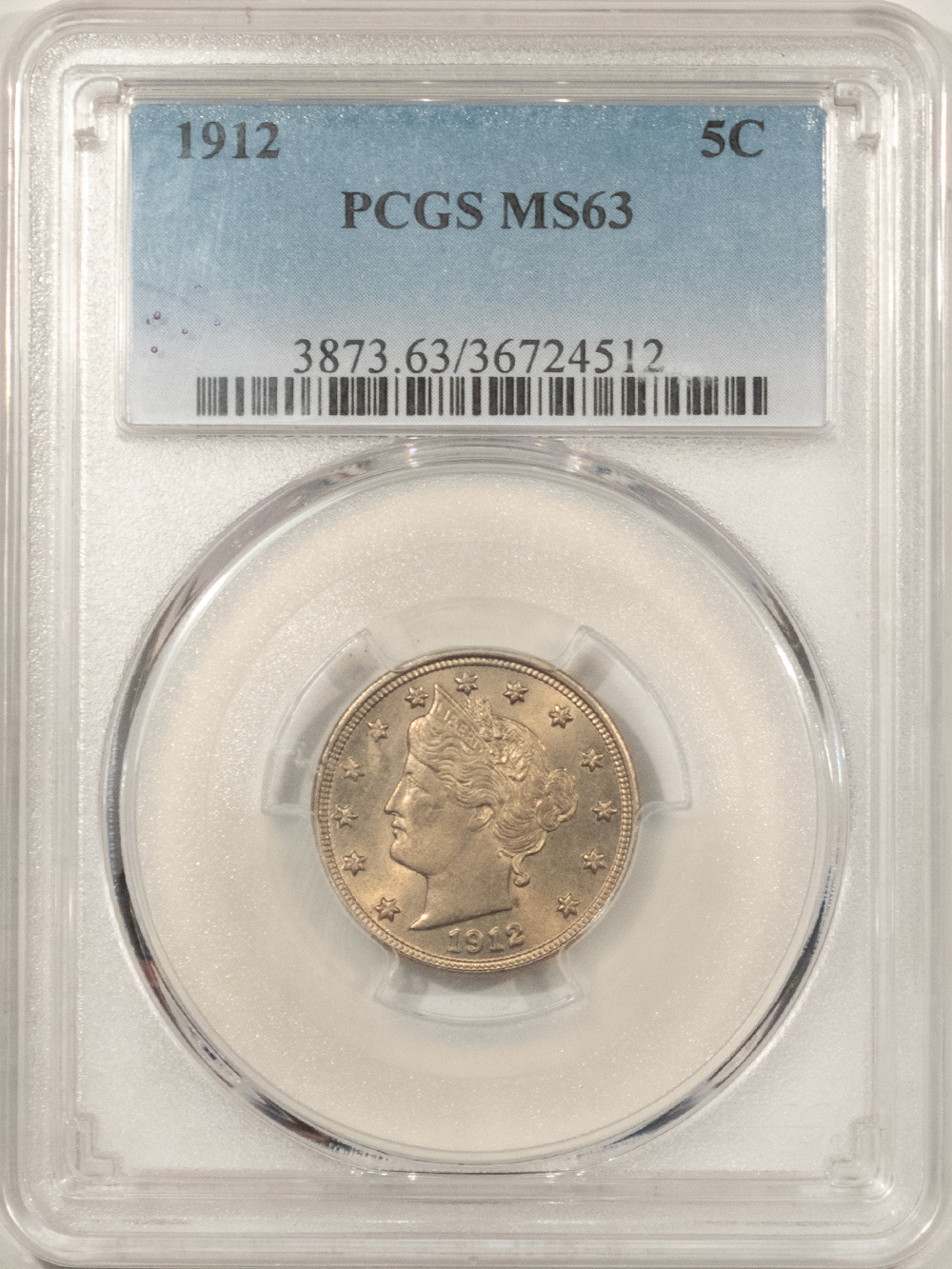 Liberty Nickels 1912 LIBERTY NICKEL – PCGS MS-63, CHOICE! Liberty Nickels 1912 LIBERTY NICKEL – PCGS MS-63, CHOICE!