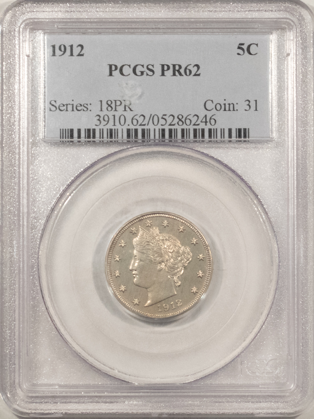 Liberty Nickels 1912 PROOF LIBERTY NICKEL – PCGS PR-62, LOOKS CHOICE & PREMIUM QUALITY! Liberty Nickels 1912 PROOF LIBERTY NICKEL – PCGS PR-62, LOOKS CHOICE & PREMIUM QUALITY!