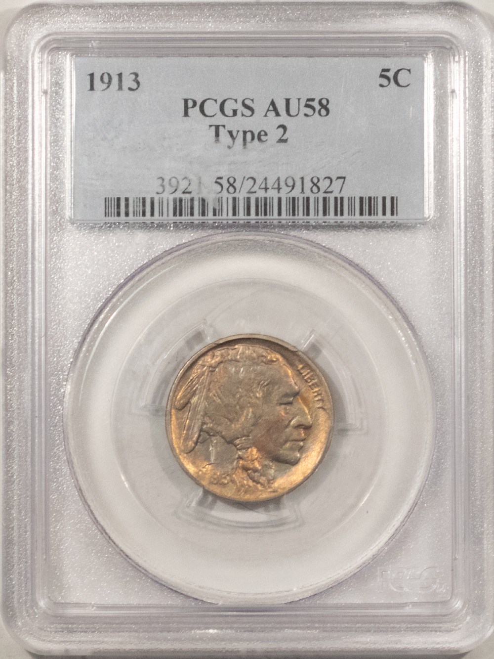 Buffalo Nickels 1913 BUFFALO NICKEL, TYPE 2 – PCGS AU-58, GORGEOUS! Buffalo Nickels 1913 BUFFALO NICKEL, TYPE 2 – PCGS AU-58, GORGEOUS!