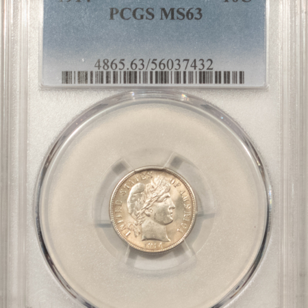 Barber Dimes 1914 BARBER DIME – PCGS MS-63 WHITE & CHOICE!