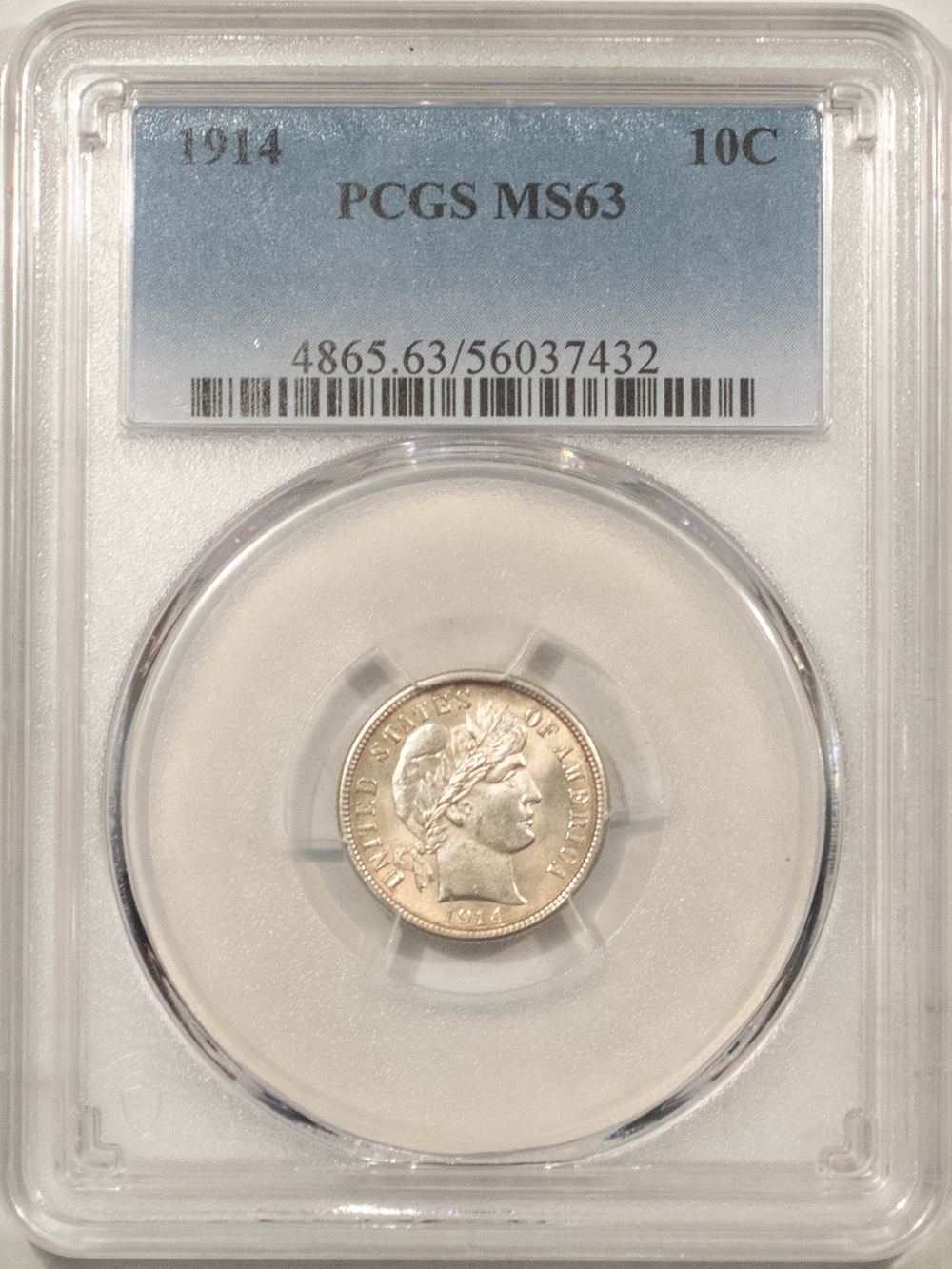 Barber Dimes 1914 BARBER DIME – PCGS MS-63 WHITE & CHOICE! Barber Dimes 1914 BARBER DIME – PCGS MS-63 WHITE & CHOICE!
