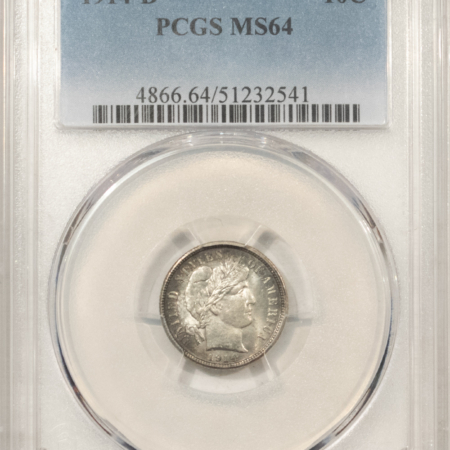 Barber Dimes 1914-D BARBER DIME – PCGS MS-64 FRESH & PQ!