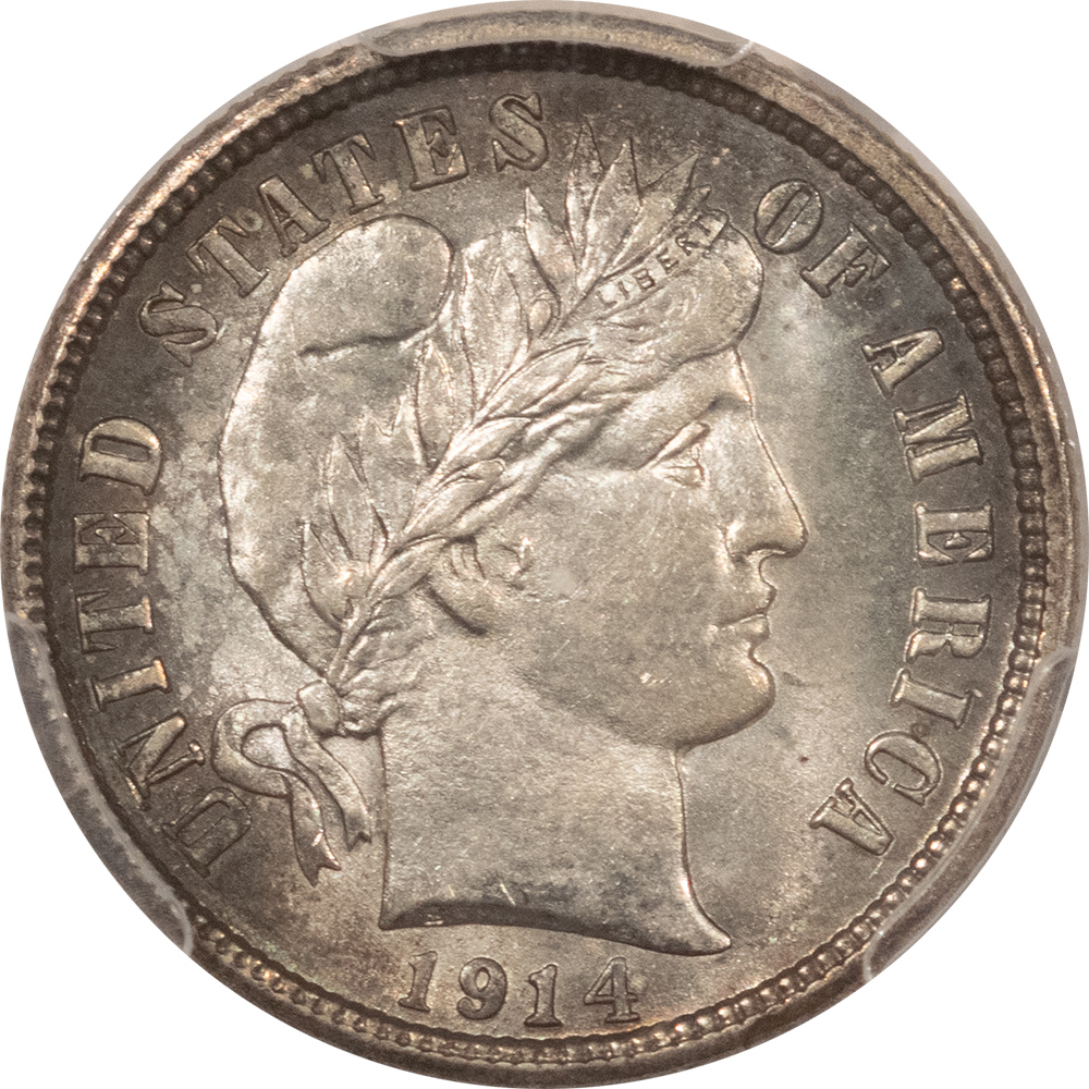 Barber Dimes 1914-D BARBER DIME – PCGS MS-64 FRESH & PQ! Barber Dimes 1914-D BARBER DIME – PCGS MS-64 FRESH & PQ!