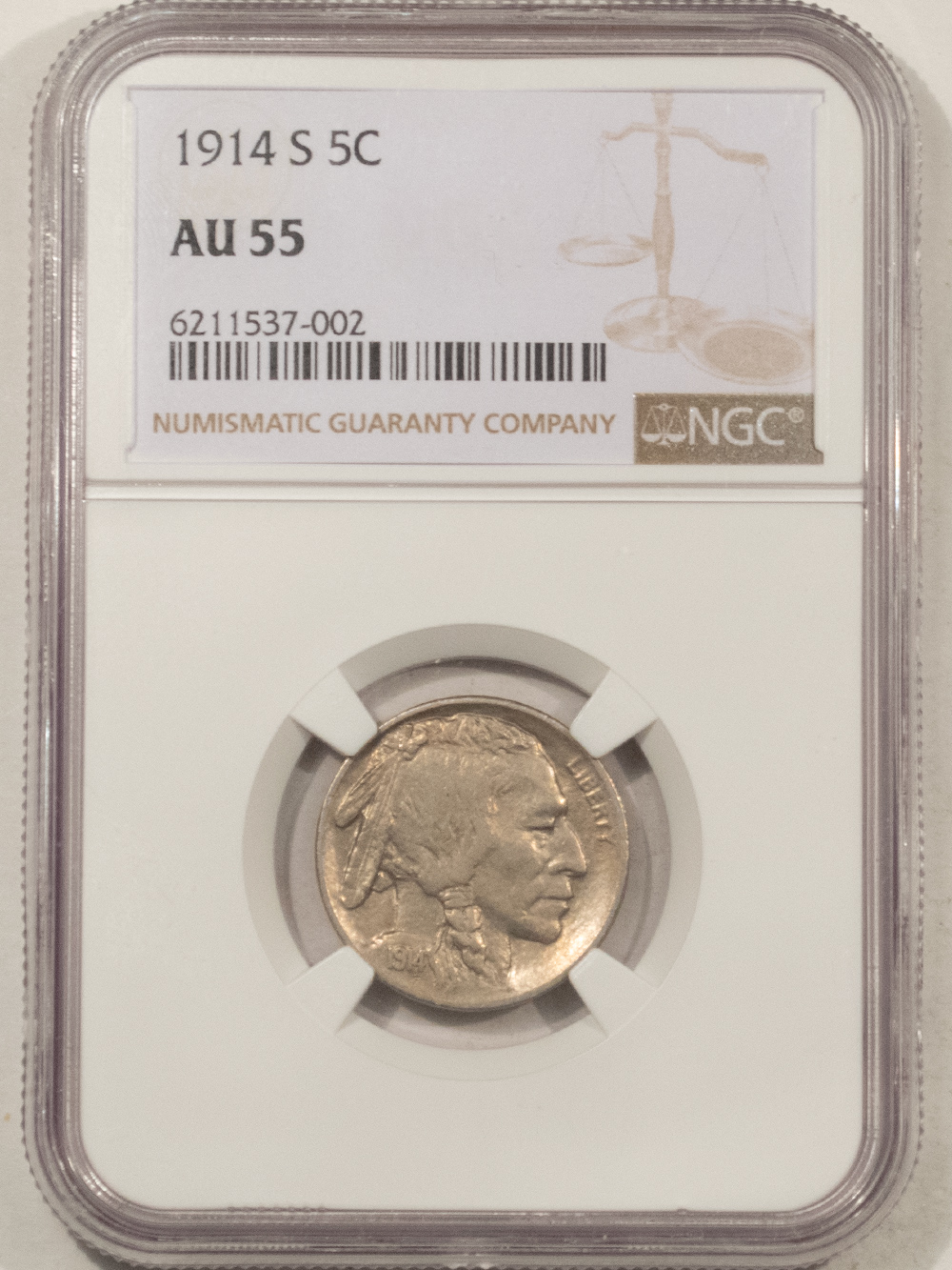 Buffalo Nickels 1914-S BUFFALO NICKEL – NGC AU-55 Buffalo Nickels 1914-S BUFFALO NICKEL – NGC AU-55