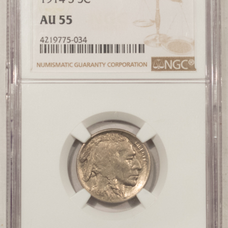 Liberty Nickels 1914-S BUFFALO NICKEL – NGC AU-55