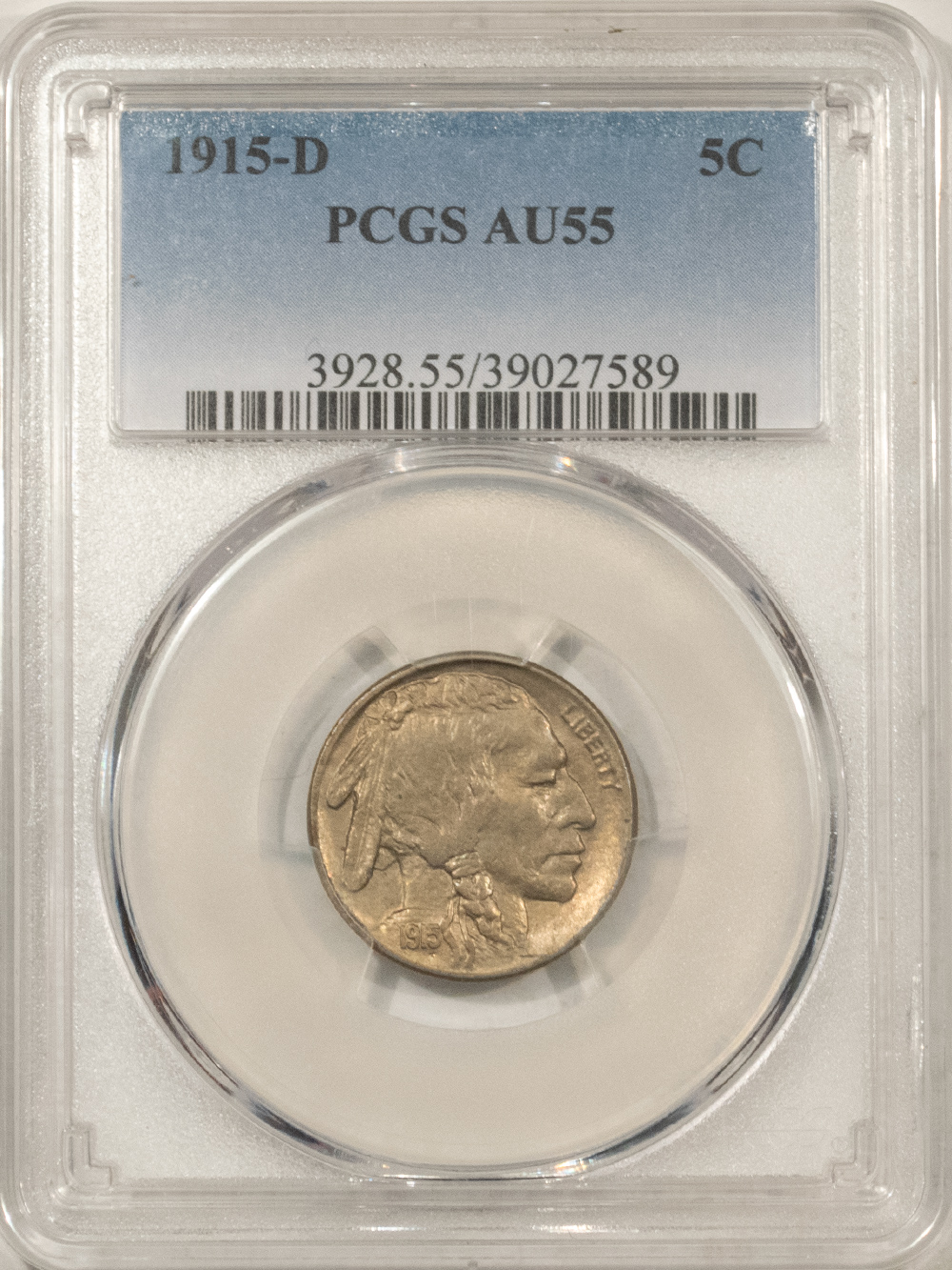 Buffalo Nickels 1915-D BUFFALO NICKEL – PCGS AU-55 Buffalo Nickels 1915-D BUFFALO NICKEL – PCGS AU-55