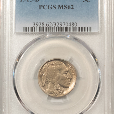 Buffalo Nickels 1915-D BUFFALO NICKEL – PCGS MS-62 NICE ORIGINAL UNCIRCULATED