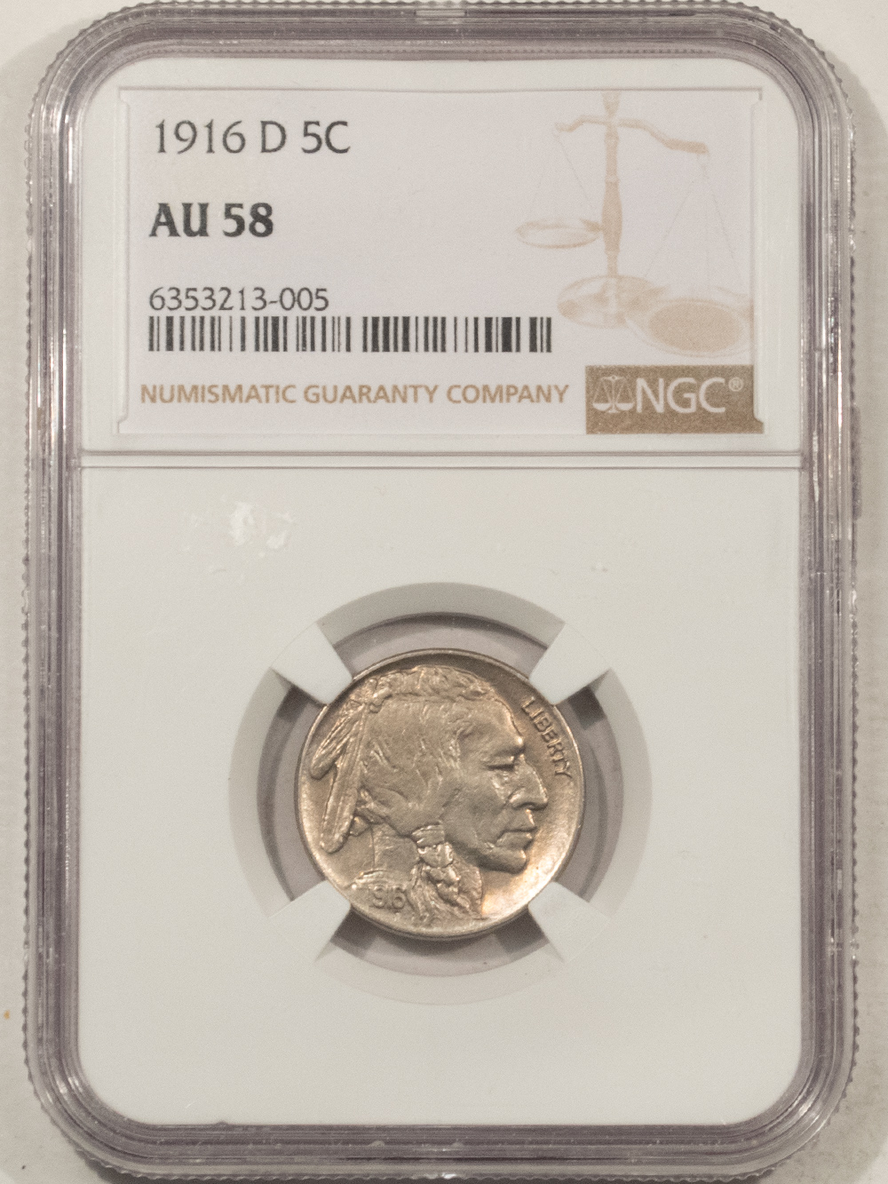 Buffalo Nickels 1916-D BUFFALO NICKEL – NGC AU-58 Buffalo Nickels 1916-D BUFFALO NICKEL – NGC AU-58