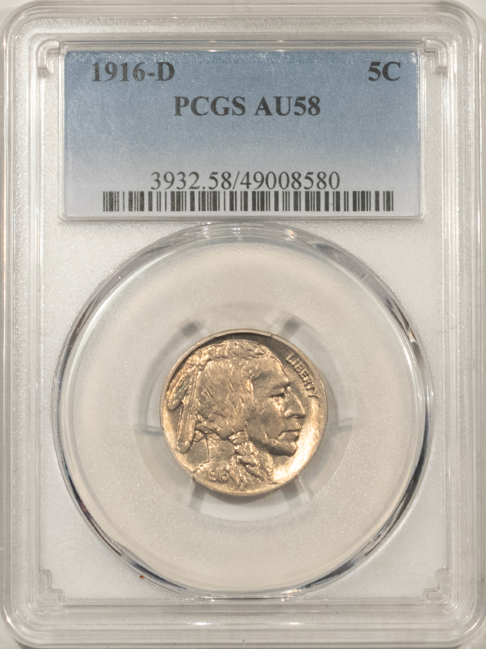 Buffalo Nickels 1916-D BUFFALO NICKEL – PCGS AU-58 Buffalo Nickels 1916-D BUFFALO NICKEL – PCGS AU-58