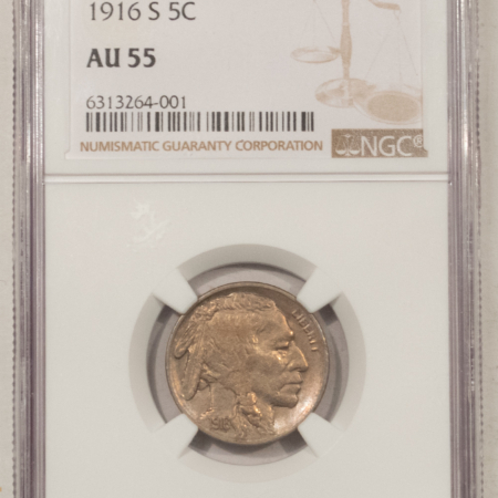Buffalo Nickels 1916-S BUFFALO NICKEL – NGC AU-55