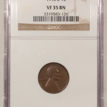 Lincoln Cents (Wheat) 1918-D LINCOLN CENT – NGC VF-35 BN