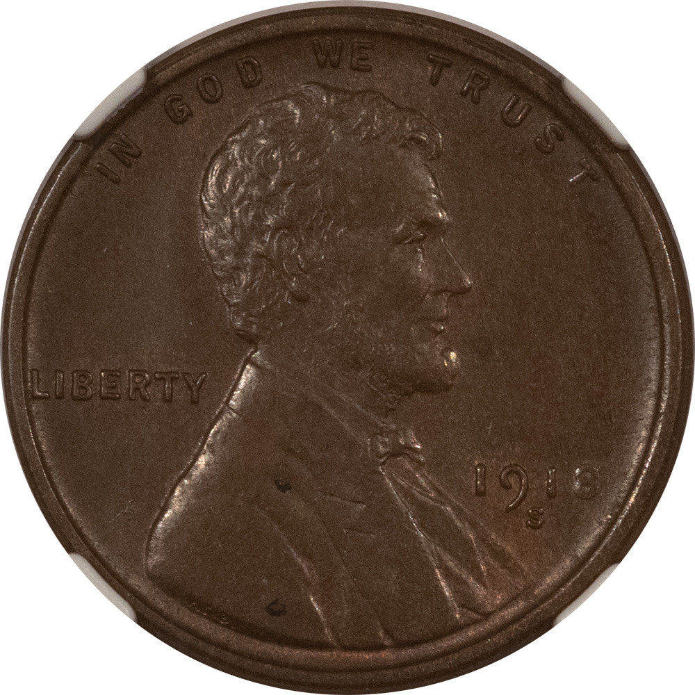 Lincoln Cents (Wheat) 1918-S LINCOLN CENT – NGC MS-62 BN, PREMIUM QUALITY! Lincoln Cents (Wheat) 1918-S LINCOLN CENT – NGC MS-62 BN, PREMIUM QUALITY!