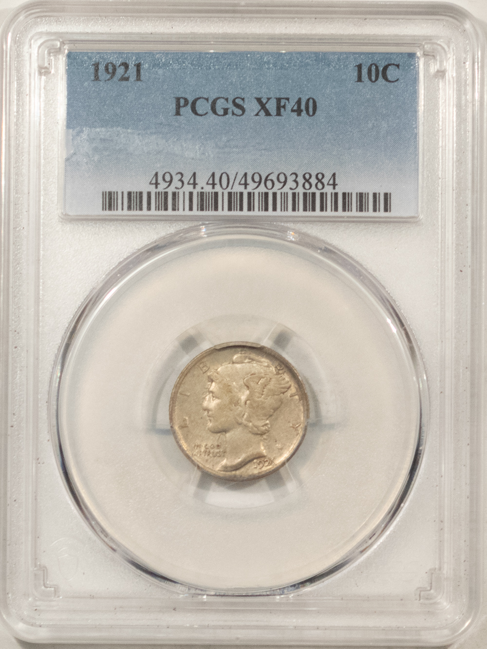 Dimes 1921 MERCURY DIME – PCGS XF-40, ORIGINAL & KEY-DATE! Dimes 1921 MERCURY DIME – PCGS XF-40, ORIGINAL & KEY-DATE!