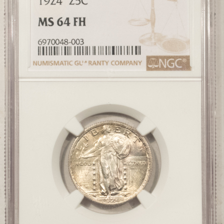 New Certified Coins 1924 STANDING LIBERTY QUARTER – NGC MS-64 FH, FRESH & FLASHY FULL HEAD!