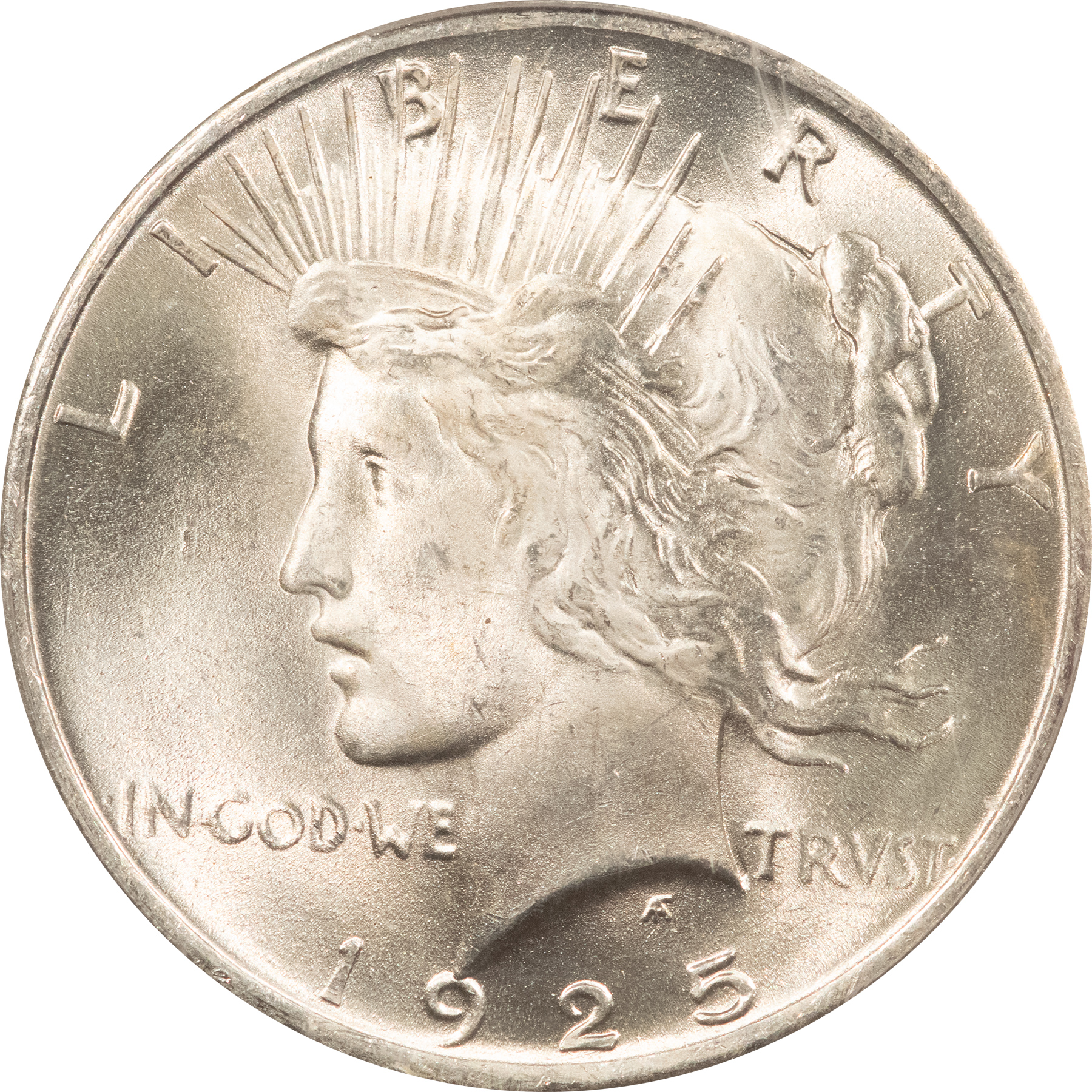 Dollars 1925 $1 PEACE DOLLAR – PCGS MS-65, WHITE GEM! Dollars 1925 $1 PEACE DOLLAR – PCGS MS-65, WHITE GEM!