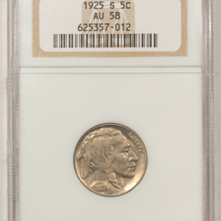 Buffalo Nickels 1925-S BUFFALO NICKEL – NGC AU-58, TOUGH COIN! FRESH!!