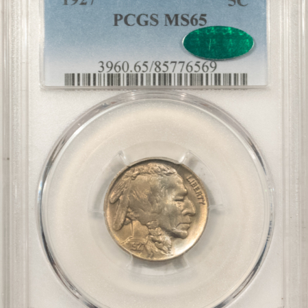Buffalo Nickels 1927 BUFFALO NICKEL – PCGS MS-65, FRESH PREMIUM QUALITY GEM! CAC APPROVED!