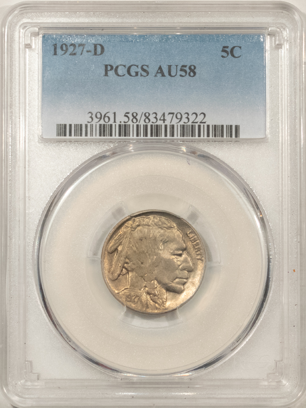 Buffalo Nickels 1927-D BUFFALO NICKEL – PCGS AU-58 Buffalo Nickels 1927-D BUFFALO NICKEL – PCGS AU-58