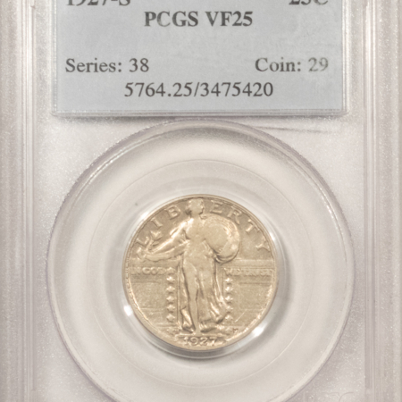 New Certified Coins 1927-S STANDING LIBERTY QUARTER – PCGS VF-25 TOUGH DATE