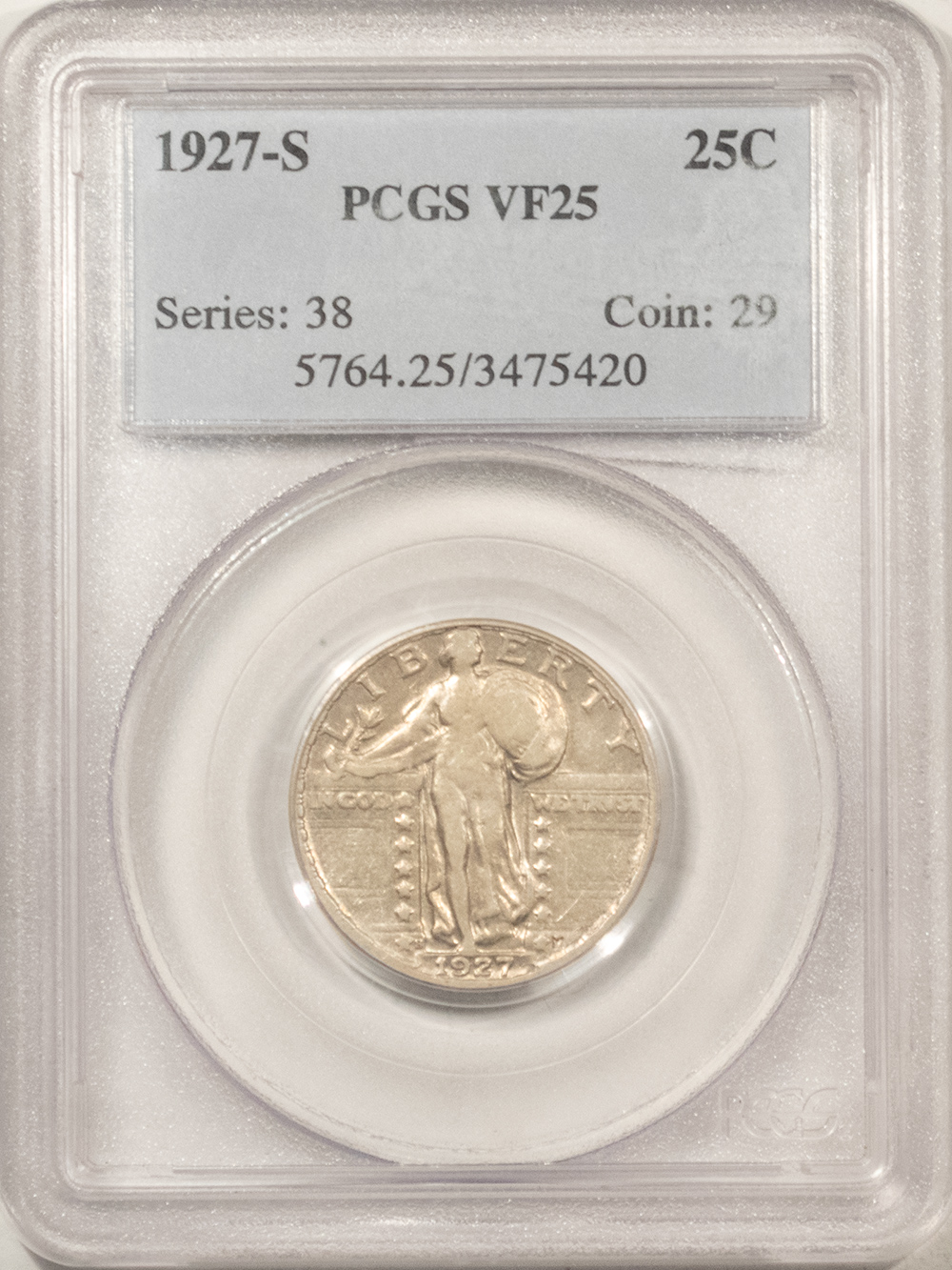 New Certified Coins 1927-S STANDING LIBERTY QUARTER – PCGS VF-25 TOUGH DATE New Certified Coins 1927-S STANDING LIBERTY QUARTER – PCGS VF-25 TOUGH DATE