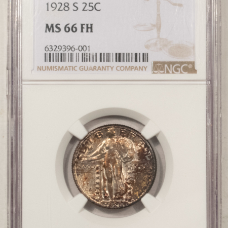 New Certified Coins 1928-S STANDING LIBERTY QUARTER – NGC MS-66 FH, PRETTY, FULL HEAD!