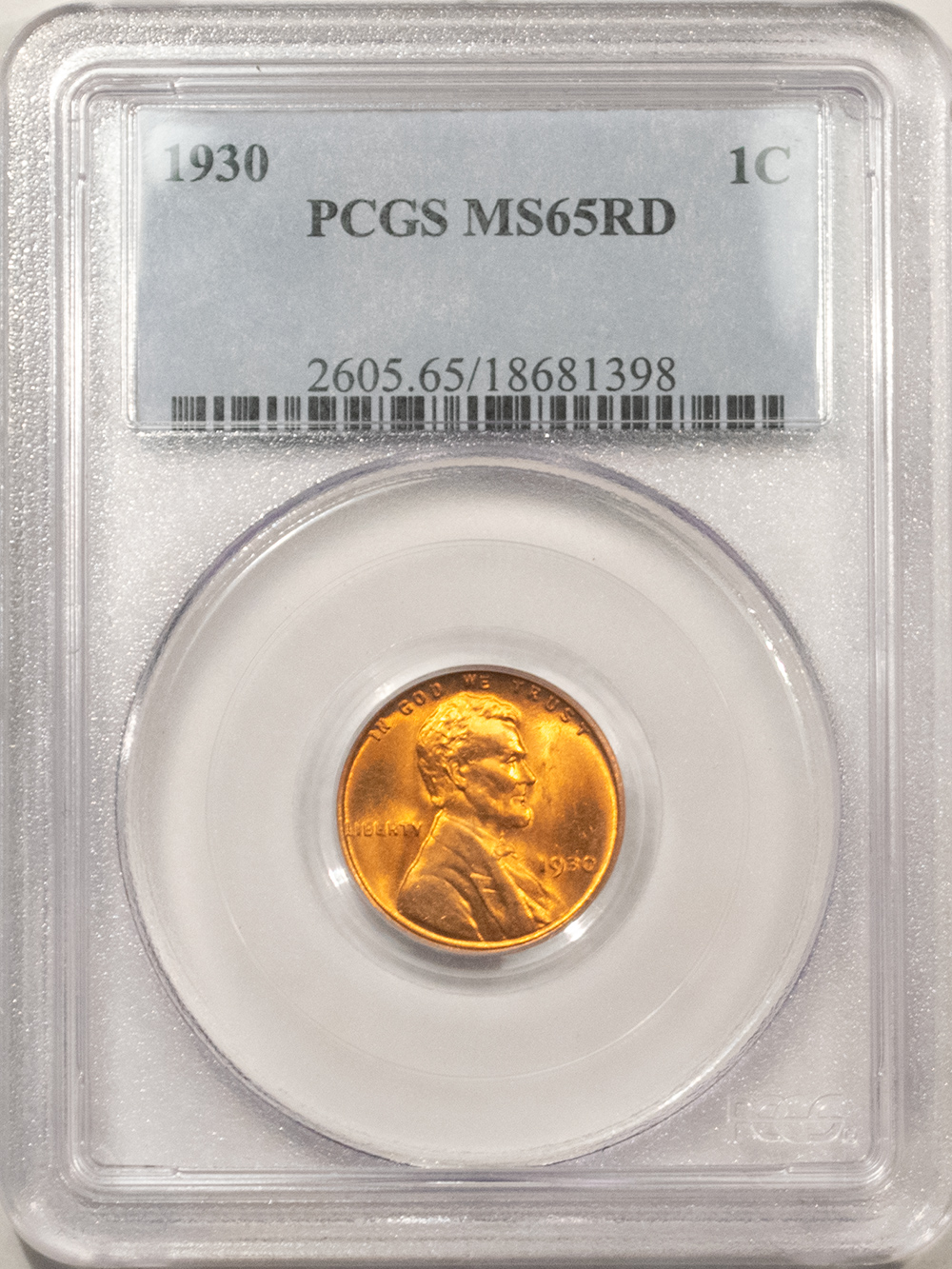 Lincoln Cents (Wheat) 1930 LINCOLN CENT – PCGS MS-65 RD, BLAZING RED GEM! Lincoln Cents (Wheat) 1930 LINCOLN CENT – PCGS MS-65 RD, BLAZING RED GEM!