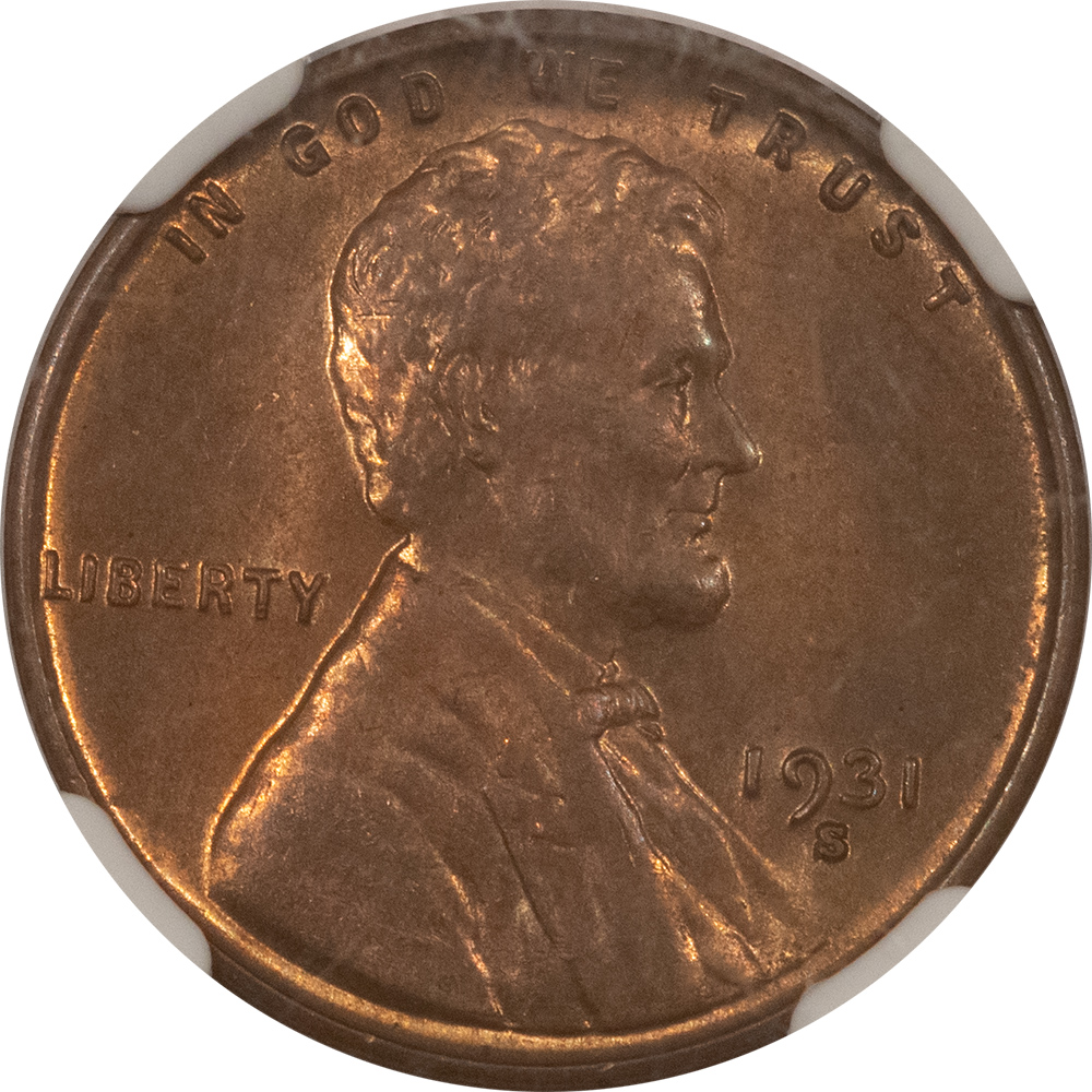 Lincoln Cents (Wheat) 1931-S LINCOLN CENT – NGC MS-64 RB, KEY-DATE! Lincoln Cents (Wheat) 1931-S LINCOLN CENT – NGC MS-64 RB, KEY-DATE!