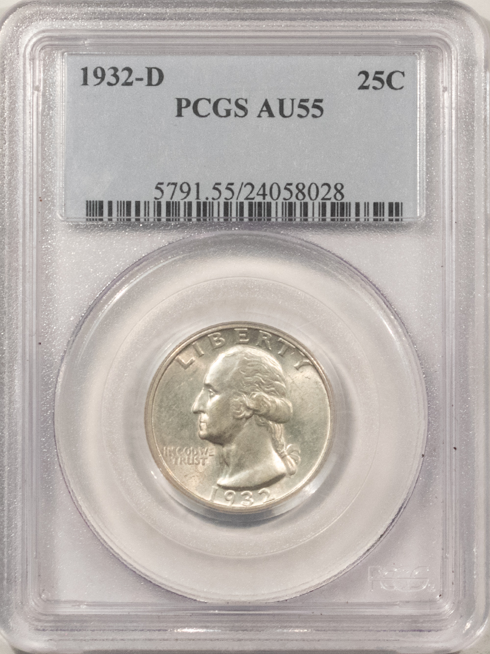 New Certified Coins 1932-D WASHINGTON QUARTER – PCGS AU-55, FRESH LUSTROUS, KEY-DATE! New Certified Coins 1932-D WASHINGTON QUARTER – PCGS AU-55, FRESH LUSTROUS, KEY-DATE!
