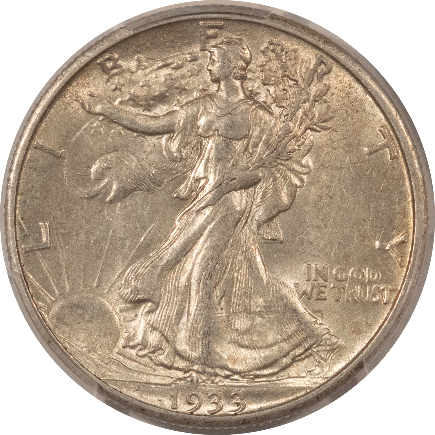 Half Dollars 1933-S WALKING LIBERTY HALF DOLLAR – PCGS AU-55 FRESH & FLASHY Half Dollars 1933-S WALKING LIBERTY HALF DOLLAR – PCGS AU-55 FRESH & FLASHY