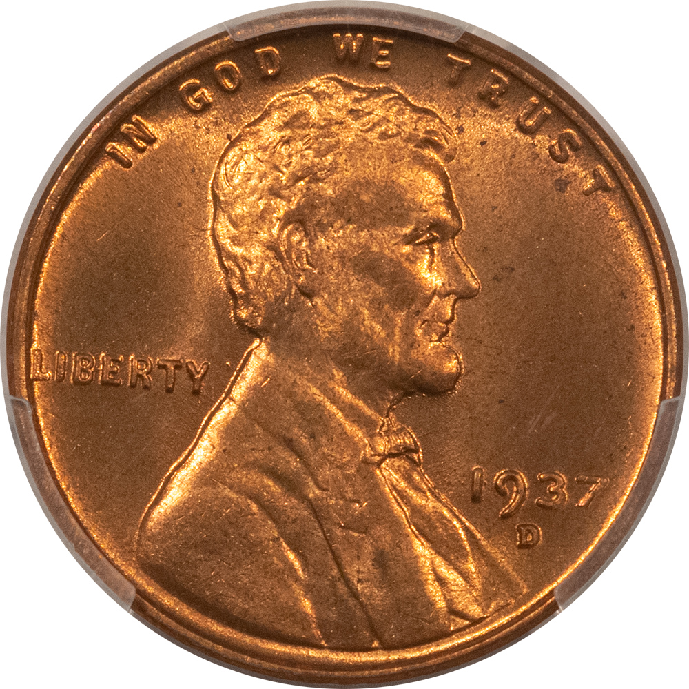 Lincoln Cents (Wheat) 1937-D LINCOLN CENT – PCGS MS-66 RD Lincoln Cents (Wheat) 1937-D LINCOLN CENT – PCGS MS-66 RD