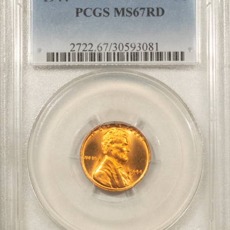 Lincoln Cents (Wheat) 1944 LINCOLN CENT – PCGS MS-67 RD, PRETTY & PREMIUM QUALITY!