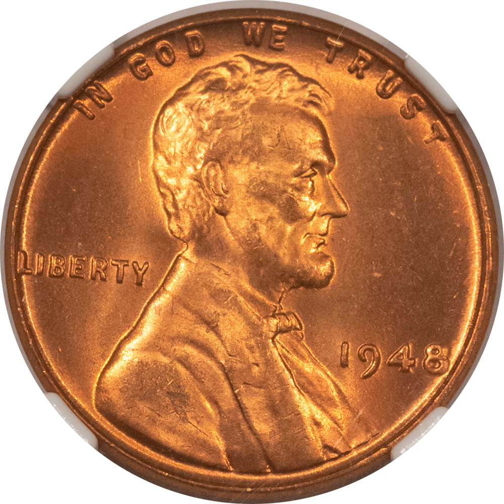 Lincoln Cents (Wheat) 1948 LINCOLN CENT – NGC MS-66 RD Lincoln Cents (Wheat) 1948 LINCOLN CENT – NGC MS-66 RD