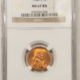 Lincoln Cents (Wheat) 1949-D LINCOLN CENT – NGC MS-66 RD, FIERY RED!
