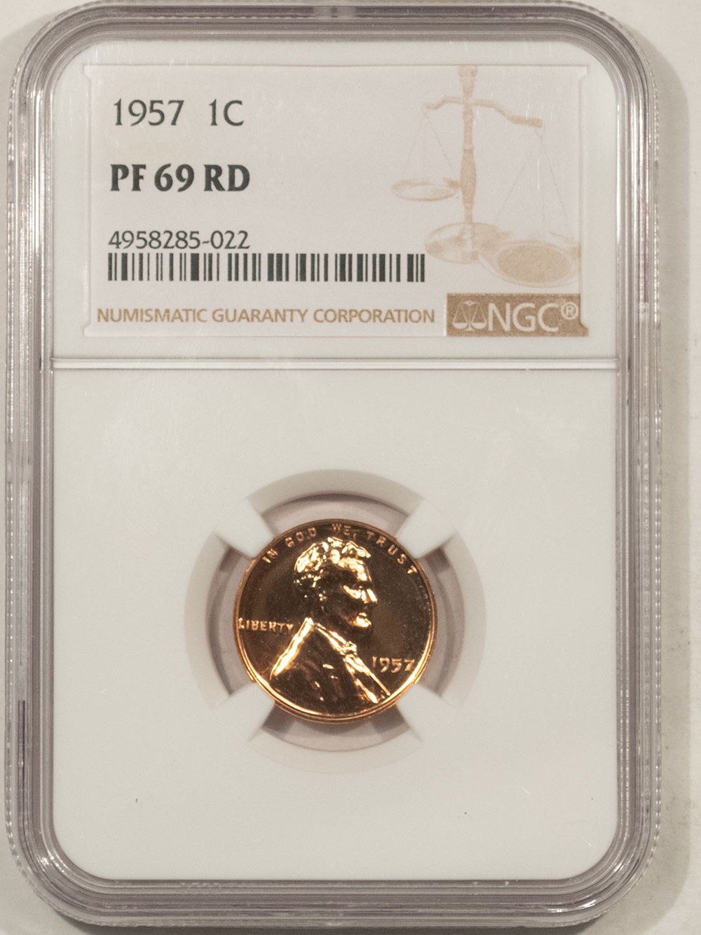 Lincoln Cents (Wheat) 1957 PROOF LINCOLN CENT – NGC PF-69 RD, VIRTUALLY PERFECT! Lincoln Cents (Wheat) 1957 PROOF LINCOLN CENT – NGC PF-69 RD, VIRTUALLY PERFECT!