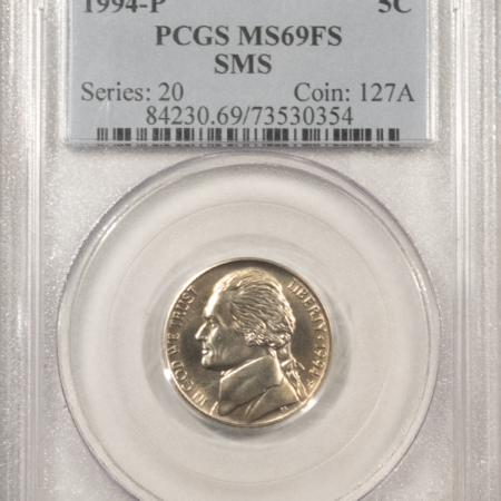 Jefferson Nickels 1994-P JEFFERSON NICKEL, SMS – PCGS MS-69 FS