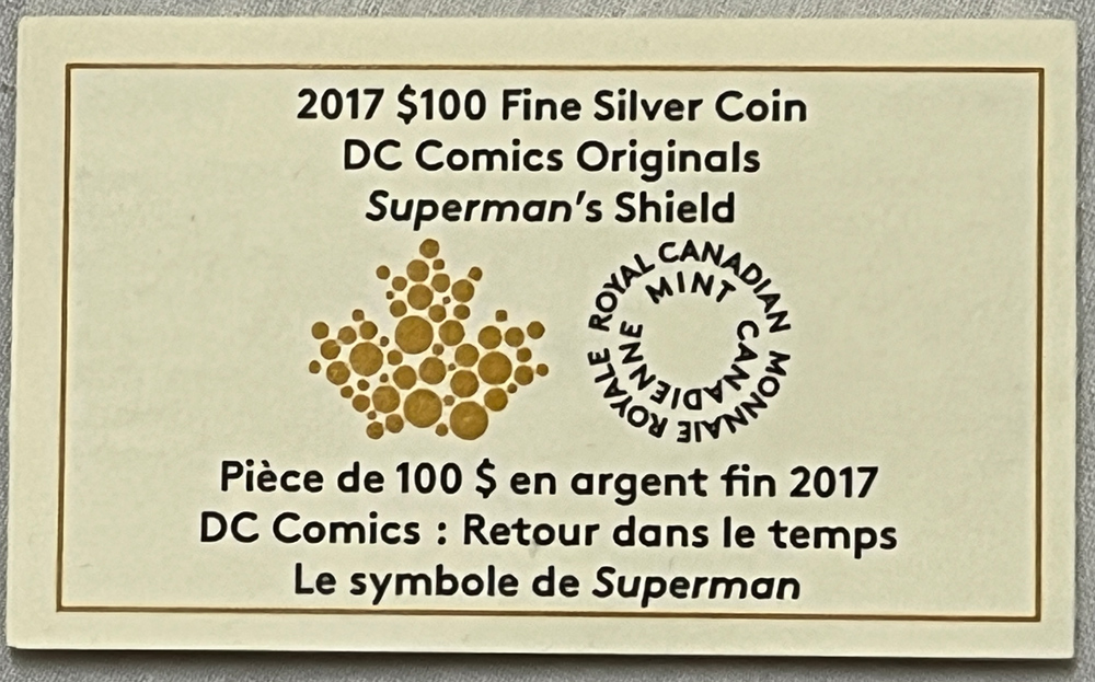 Bullion 2017 $100 CANADA 10 OZ .9999 SILVER DC COMICS, SUPERMAN’S SHIELD COLORIZED, RARE Bullion 2017 $100 CANADA 10 OZ .9999 SILVER DC COMICS, SUPERMAN’S SHIELD COLORIZED, RARE