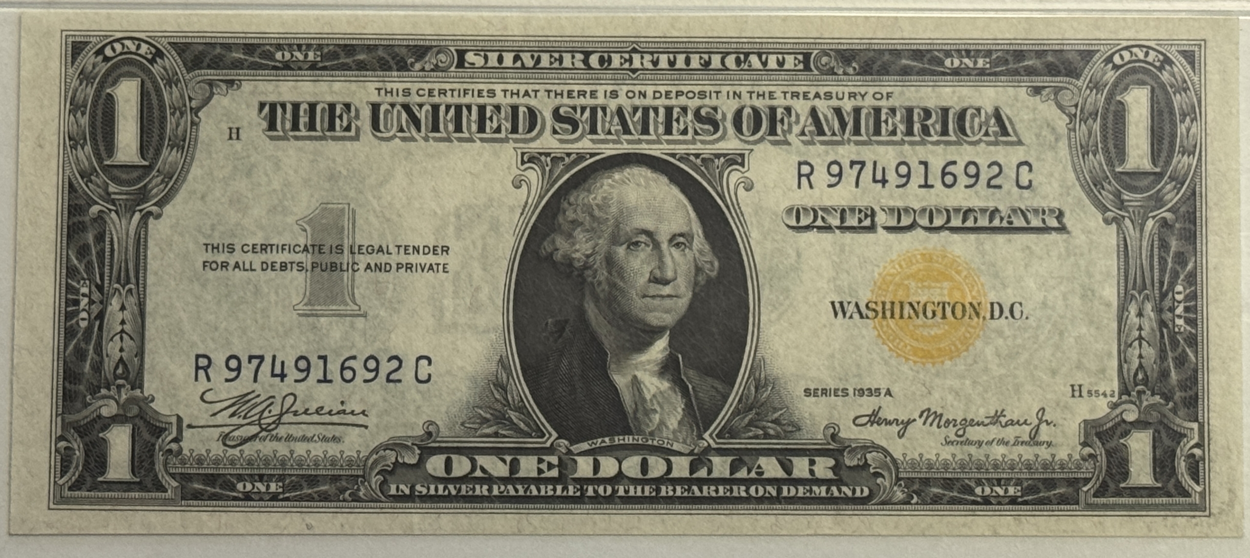 U.S. Currency 1935-A $1 NORTH AFRICA EMERGENCY SILVER CERIFICATE FR #2306 PMG CU-66 EPQ SUPERB U.S. Currency 1935-A $1 NORTH AFRICA EMERGENCY SILVER CERIFICATE FR #2306 PMG CU-66 EPQ SUPERB