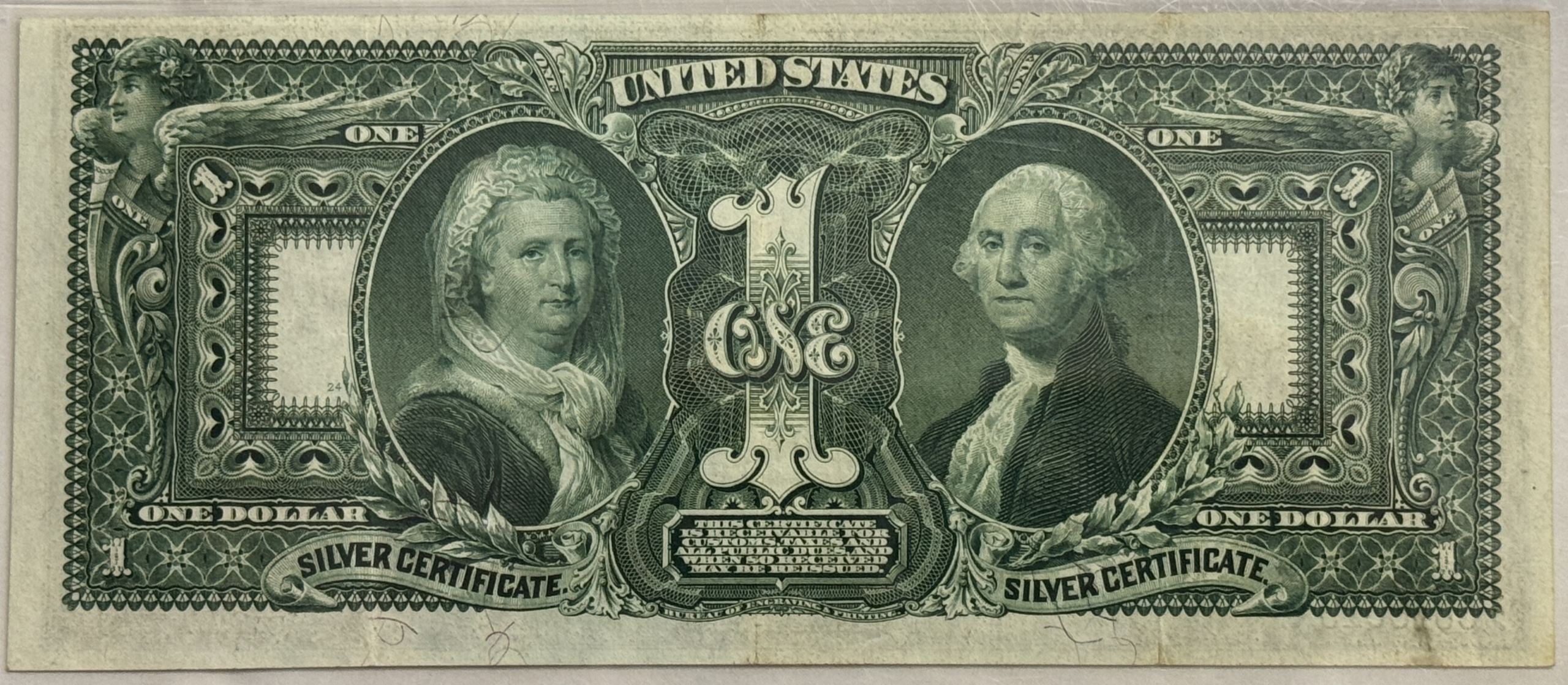 Large Silver Certificates 1896 $1 EDCUATIONAL SILVER CERTIFICATE FR#224 PMG EXTREMLY FINE 40 BRIGHT & NICE Large Silver Certificates 1896 $1 EDCUATIONAL SILVER CERTIFICATE FR#224 PMG EXTREMLY FINE 40 BRIGHT & NICE